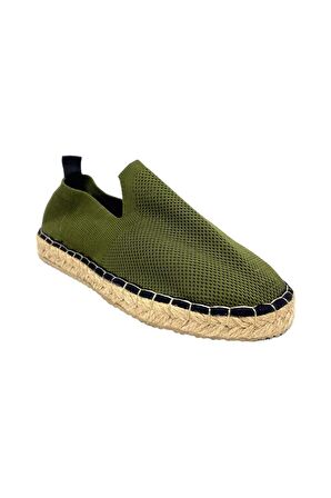 Unisex Haki Triko Espadril