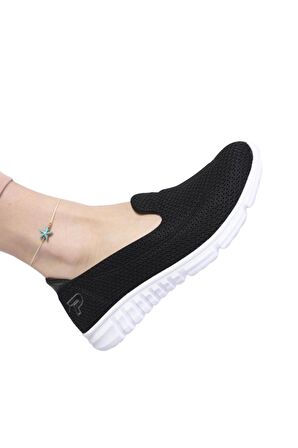 Memory Form Ortopedik Taban Günlük Yürüyüş Ayakkabısı Siyah-Beyaz