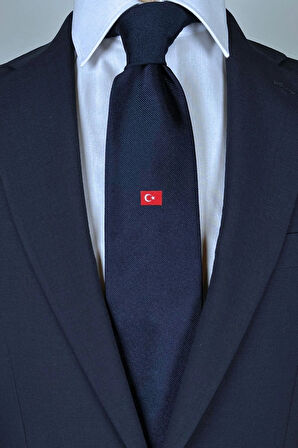 Türk Bayrağı Desenli Ipek Kravatlı Ahşap Kutulu Erkek Hediyesi