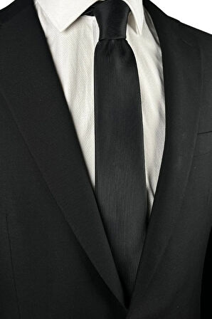 Düz Siyah Ince Kravat