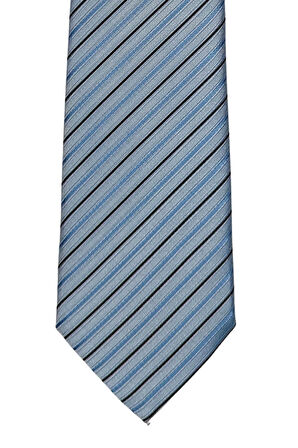 Açık Mavi Çizgili 8 Cm Genişliğinde Klasik Kravat