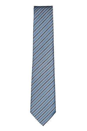 Açık Mavi Çizgili 8 Cm Genişliğinde Klasik Kravat