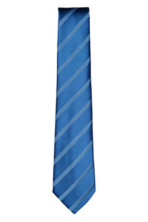 Mavi Çizgili 8 Cm Genişliğinde Klasik Saten Kravat