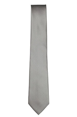 7 Cm Genişliğinde Gri Desenli Ince Kravat