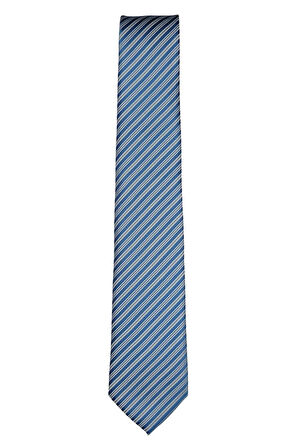 7 Cm Genişliğinde Mavi Çizgili Ince Kravat