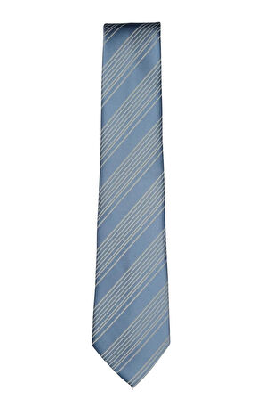Açık Mavi Beyaz Çizgili Kravat