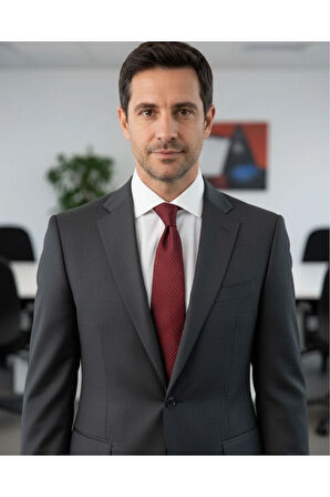 8 Cm Genişliğinde Klasik Bordo Çizgili Erkek Kravat