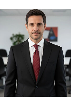 8 Cm Genişliğinde Klasik Bordo Çizgili Erkek Kravat