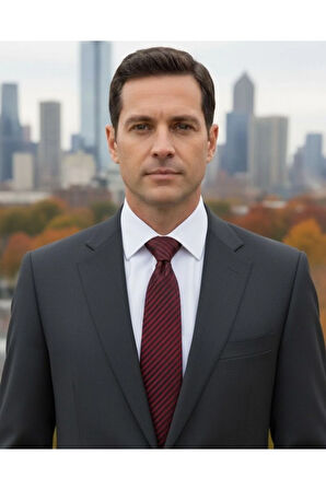 8 Cm Genişliğinde Çizgili Klasik Bordo Kravat