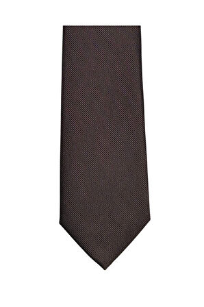 Nokta Desenli 7 Cm Genişliğinde Ince Kahverengi Kravat