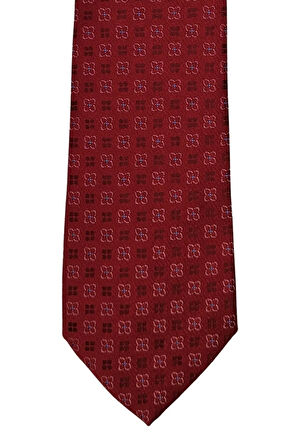 Bordo Desenli Klasik Kravat