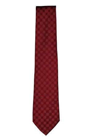 Bordo Desenli Klasik Kravat