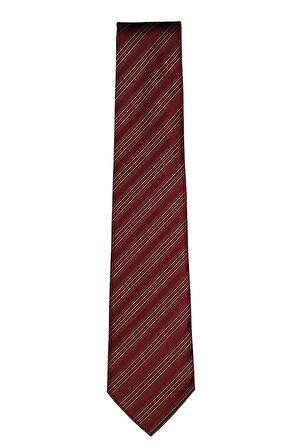 Bordo Çizgili Klasik Kravat