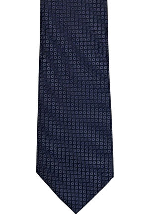 7 Cm Genişliğinde Lacivert Desenli Ince Kravat