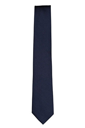 7 Cm Genişliğinde Lacivert Desenli Ince Kravat