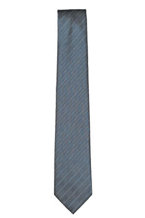 7 Cm Genişliğinde Lacivert Balıksırtı Desenli Ince Kravat