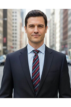 Bordo Lacivert Çizgili 8 Cm Genişliğinde Klasik Kravat