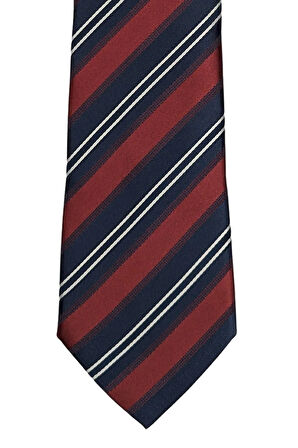 Bordo Lacivert Çizgili 8 Cm Genişliğinde Klasik Kravat