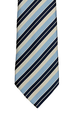 Mavi Çizgili Klasik Kravat