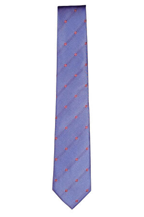 7 Cm Genişliğinde Mavi Desenli Ince Kravat