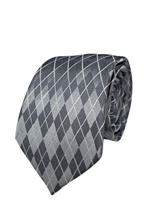 7 Cm Genişliğinde Baklava Desenli Ince Kravat