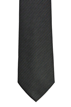 7 Cm Genişliğinde Siyah Çizgili Ince Kravat
