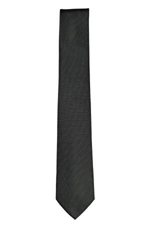 7 Cm Genişliğinde Siyah Çizgili Ince Kravat