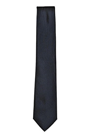 Siyah-lacivert Desenli Ince Kravat