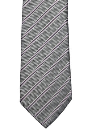 Gri Ince Çizgili Kravat