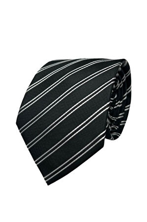 Siyah Çizgili Kravat Erkek