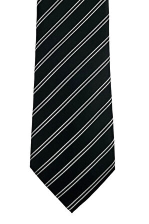 Siyah Çizgili Kravat Erkek