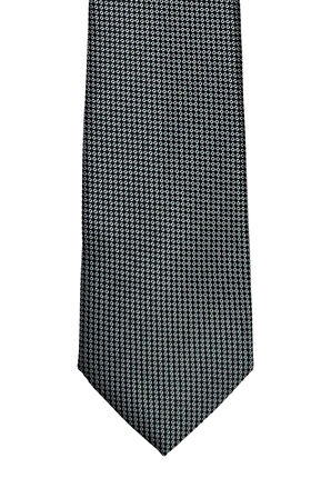 7 Cm Genişliğinde Siyah-beyaz Desenli Ince Kravat