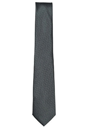 7 Cm Genişliğinde Siyah-beyaz Desenli Ince Kravat