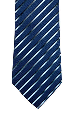 Lacivert Çizgili Kravat Erkek