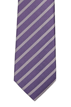 Mor Çizgili Şık Kravat