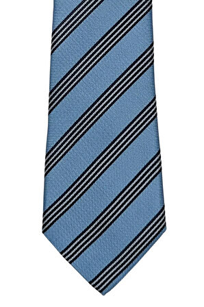 Açık Mavi Çizgili Klasik Kravat