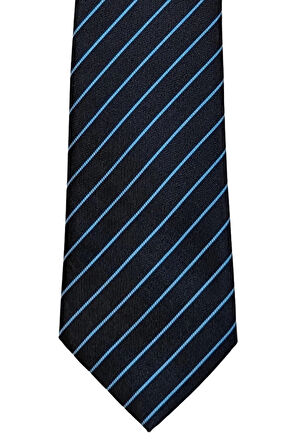 Mavi Çizgili 8 Cm Genişliğinde Klasik Lacivert Kravat