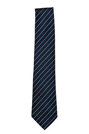 Mavi Çizgili 8 Cm Genişliğinde Klasik Lacivert Kravat