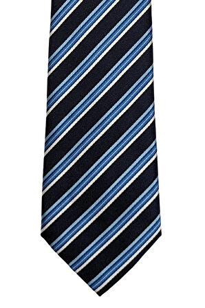 Mavi Çizgili Klasik Kravat