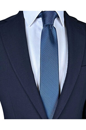 Kendinden Desenli 7 Cm Genişliğinde Ince Kravat