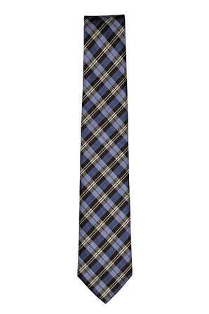 Kahverengi Ekose Desenli 7 Cm Genişliğinde Ince Kravat