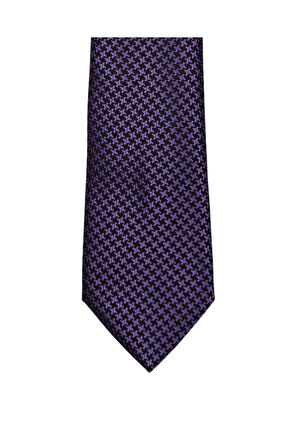 7 Cm Genişliğinde Mor Renkli Desenli Ince Kravat