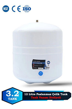 Su Arıtma Cihazı Metal Genleşme Su Tankı 12 Lt NSF Belgeli Su Arıtma Deposu Tank Vanası
