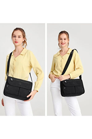 Spor Postacı Kadın Çantası Krinkıl Kumaş Orta Boy Su Geçirmez