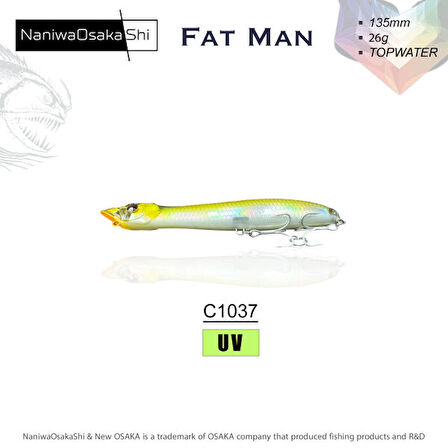 NANIWAOSAKASHI FAT MAN 135MM 26GR TOPWATER C1037 SAHTE BALIK