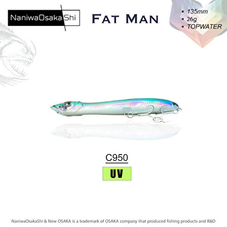 NANIWAOSAKASHI FAT MAN 135MM 26GR TOPWATER C950 SAHTE BALIK