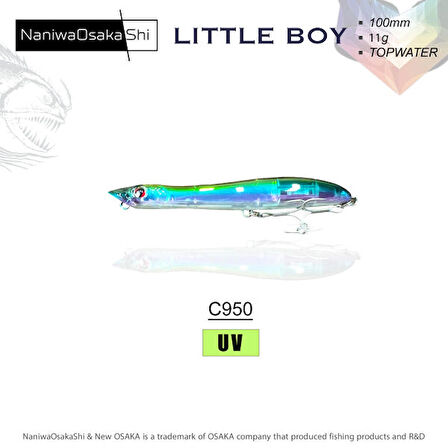 NANIWAOSAKASHI LITTLE BOY 100MM 11GR TOPWATER C950 SAHTE BALIK