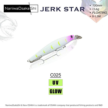 NANIWAOSAKASHI JERKSTAR 100MM 15.6G COLOR:C025