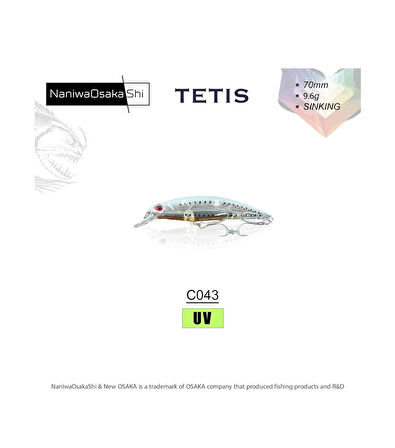 NANIWAOSAKASHI TETIS 70MM 9.6G SINKING C043