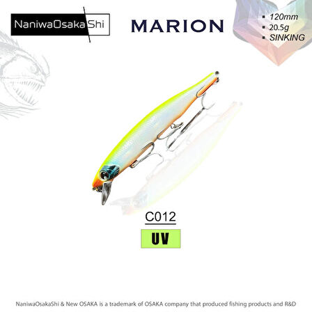 NANIWAOSAKASHI MARION 120MM 20,5GR SINKING C012 SAHTE BALIK